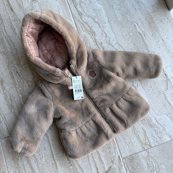 Noppies Baby Teddy Winterjas Taupe Met Capuchon - The Outlet
