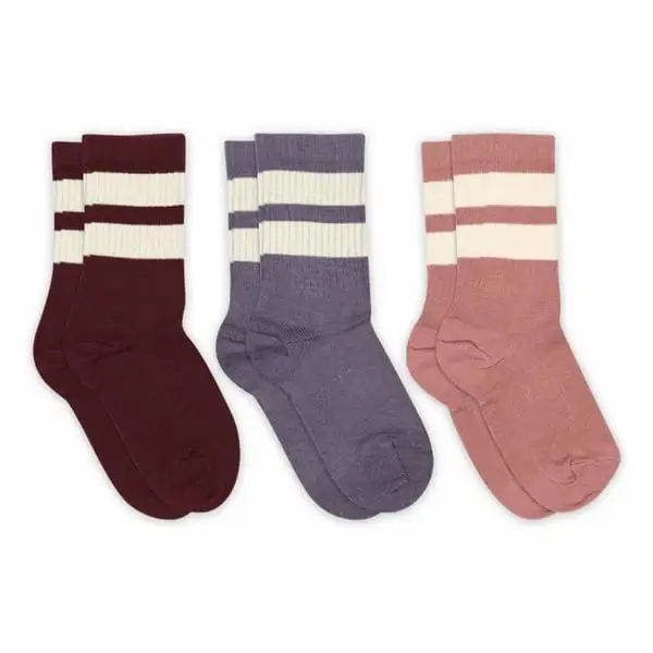 MP Denmark Anker Sokken 3-Pack Wine Red - The Outlet