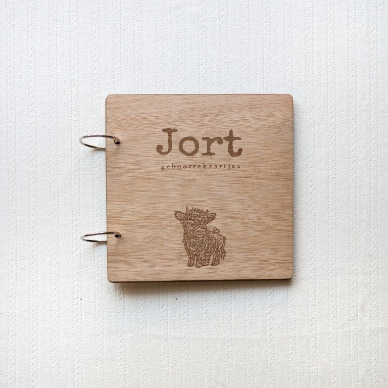 Gepersonaliseerde bewaarbundel voor geboortekaartjes