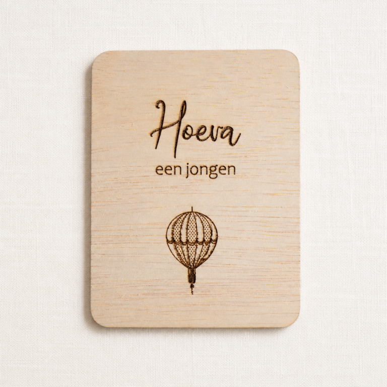 Houten kaart 'Hoera een jongen'