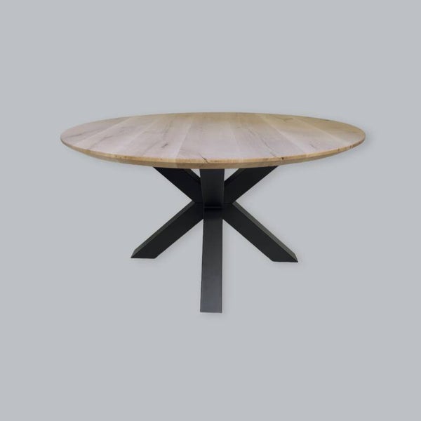 Eikenhouten tafel - rond - inclusief onderstel