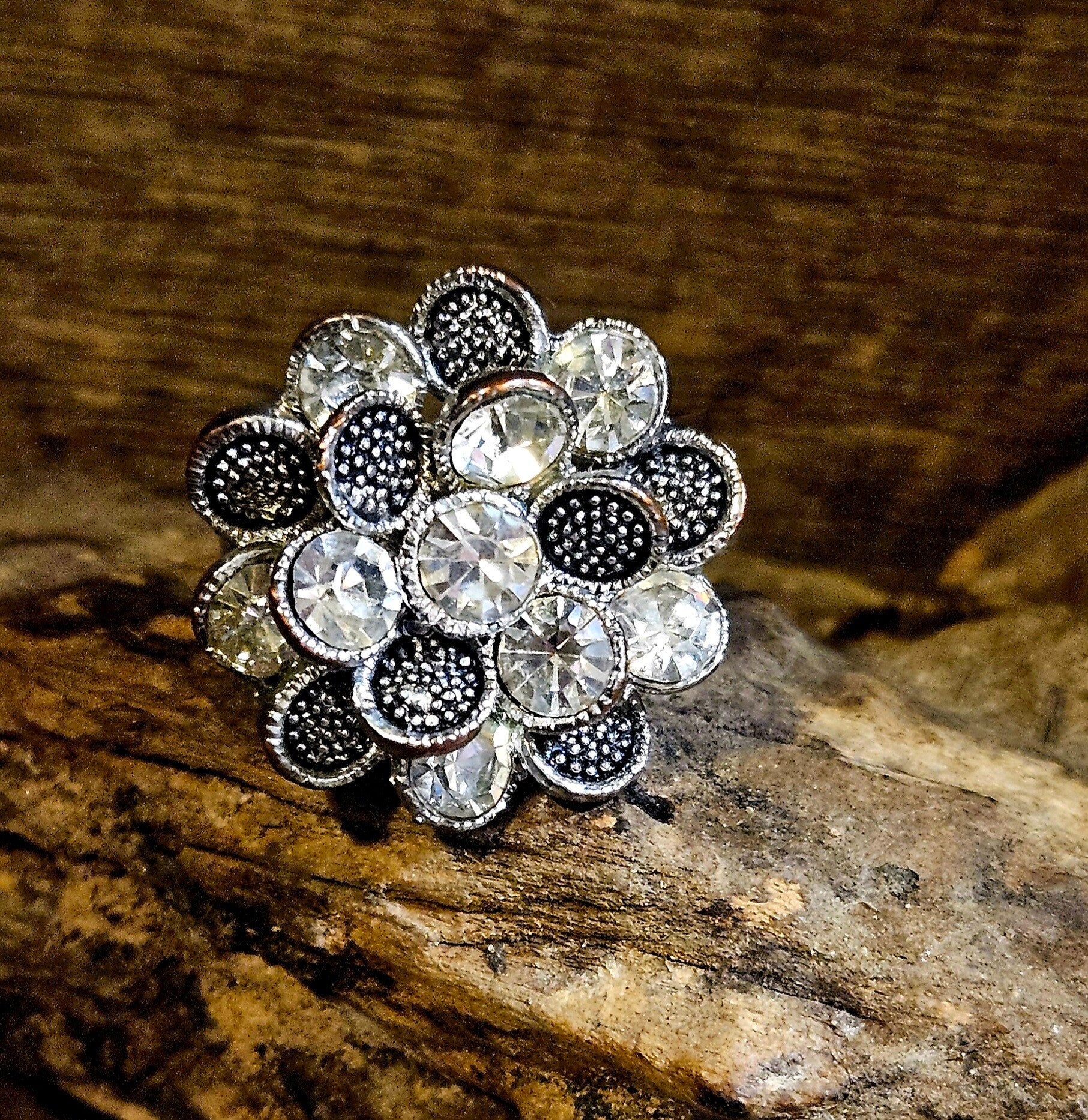 Crystal Bloom Statement Ring