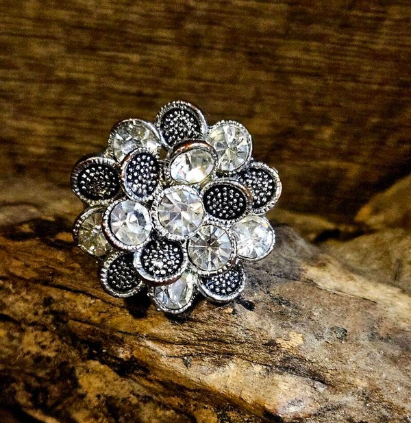 Crystal Bloom Statement Ring
