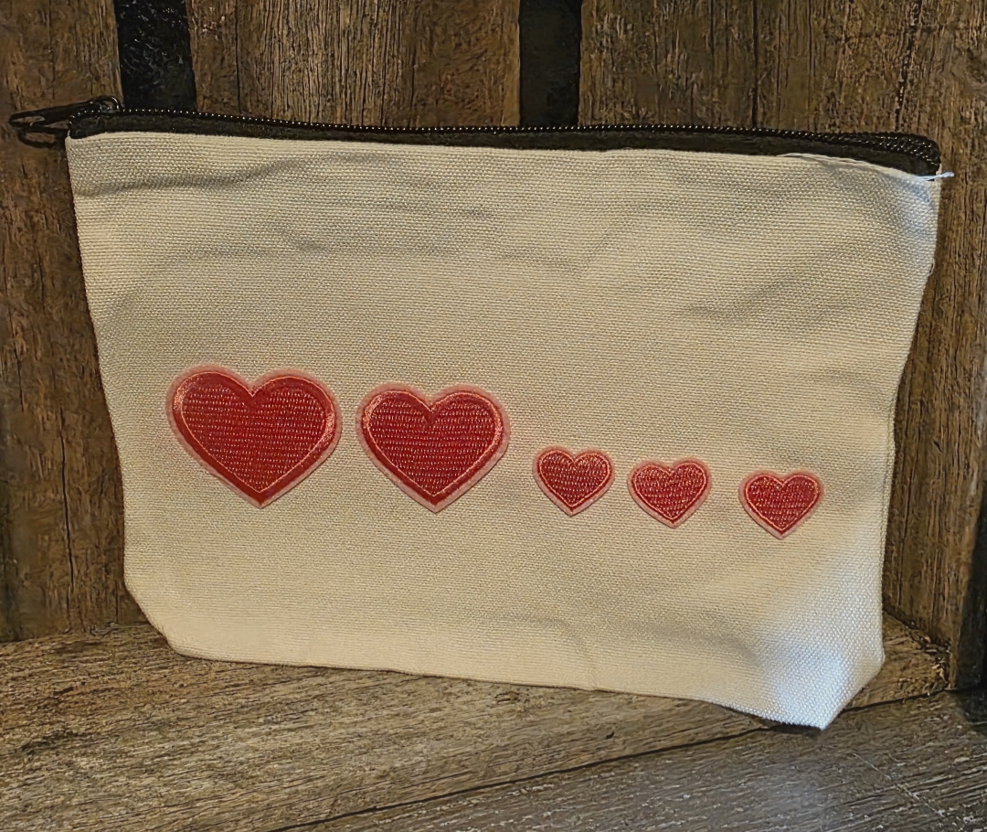 Five Hearts Zip Pouch