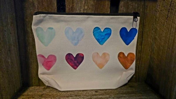 Rainbow Hearts Zip Pouch