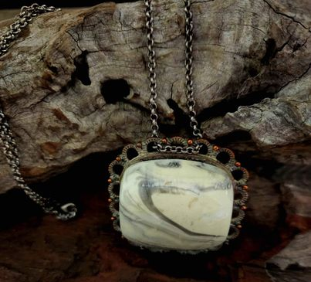 Vintage Marble Stone Necklace