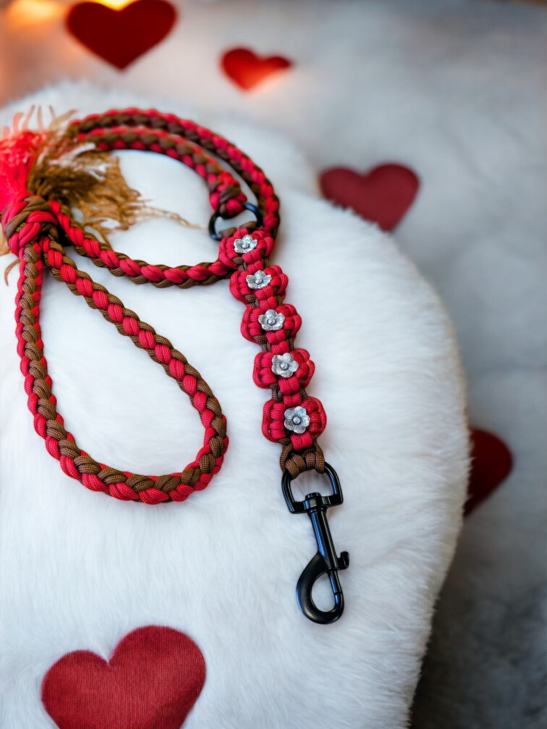 ROSES laisse chien 1m20 en paracorde