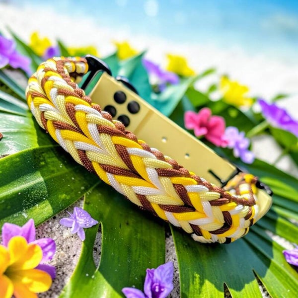 L YELLOW collier chien paracorde