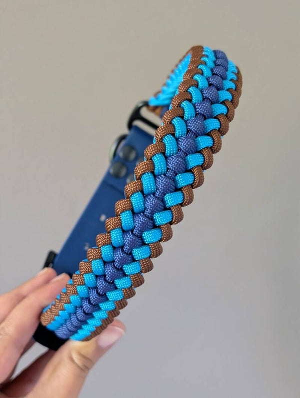 L BLUE collier chien paracorde