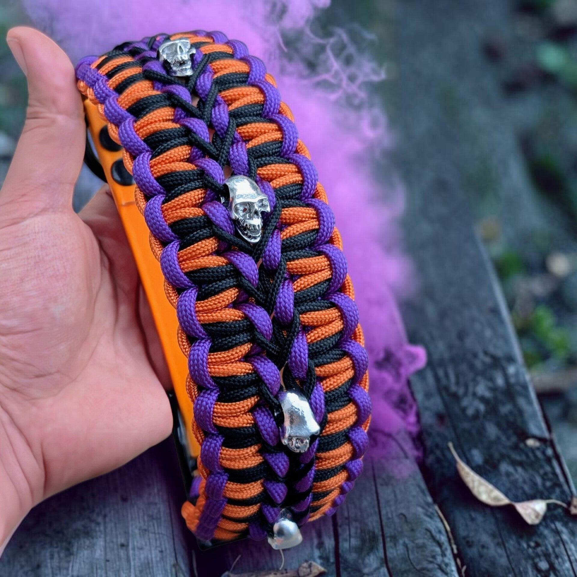 M SKULL collier chien paracorde