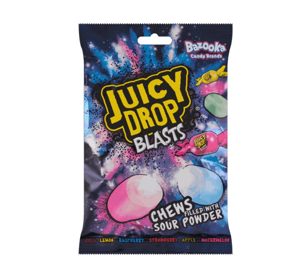 Bazooka Juicy Drop Blasts Chews Filled with Sour Powder 120g