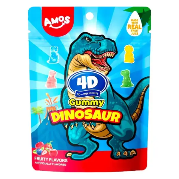 Amos 4D Gummy Dinosaur - Fruity Flavor 65g