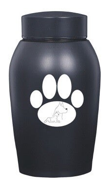 Grote RVS urn "POOT" - ZWART