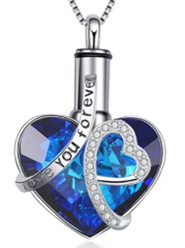 As ketting "BLAUW DIAMANT HART"