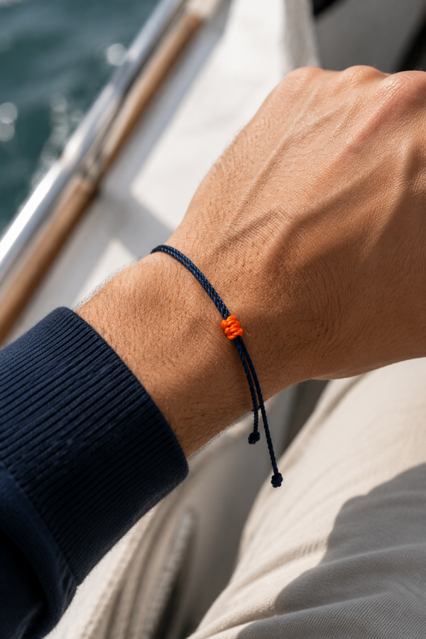 NAVY and ORANGE - verstelbare armband