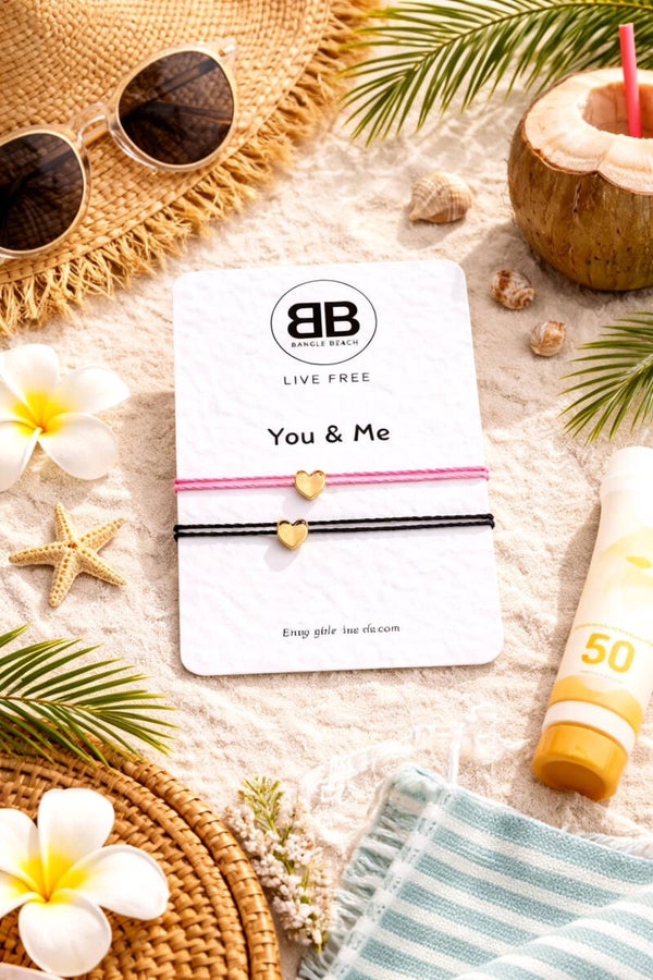 You & Me Armbandjes met gouden hartjes