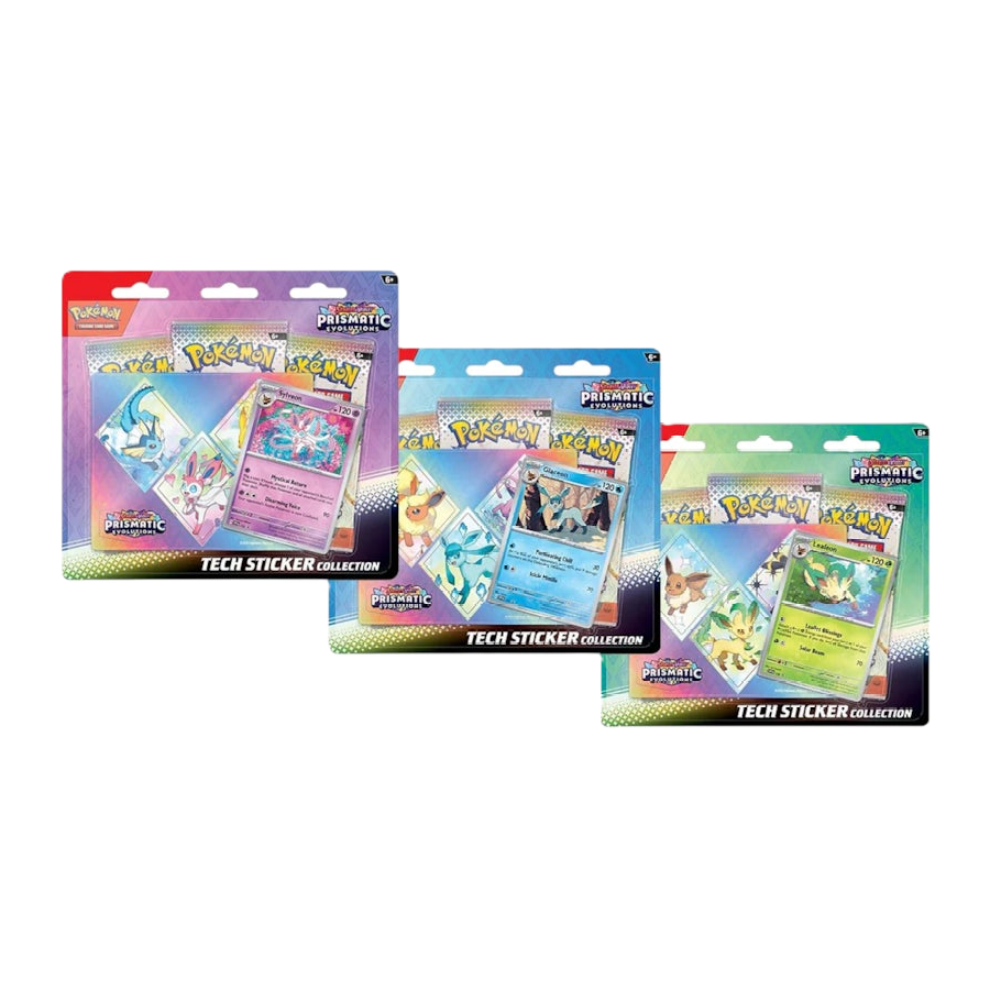 Pokemon Prismatic Evolutions Tech Sticker Collection Set (all 3 in one)