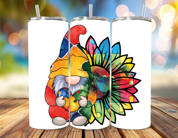 Gnome Autism Awareness Tumbler