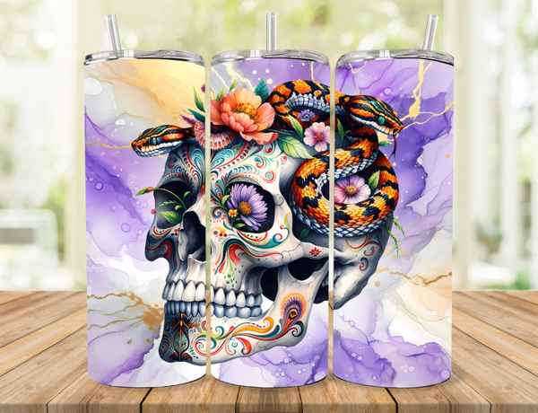 Floral Snake Tumbler