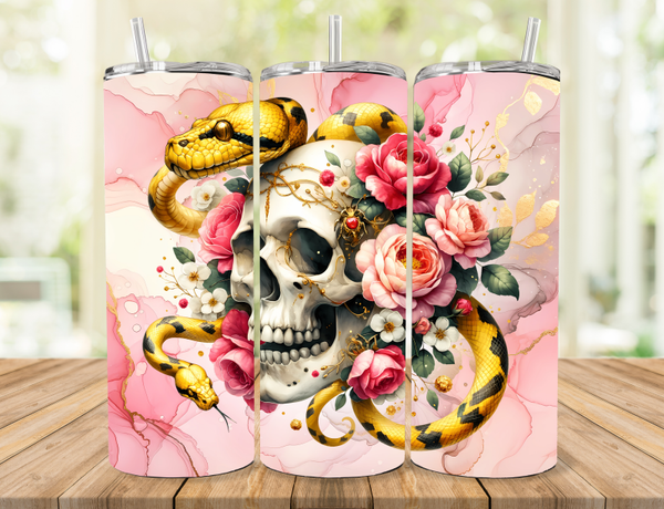 Floral Snake Tumbler