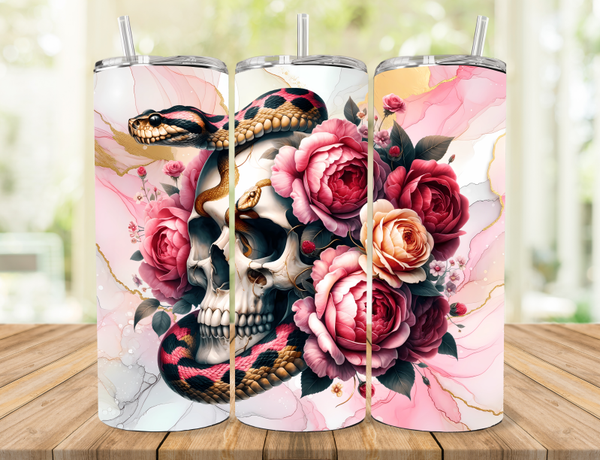 Floral Snake Tumbler