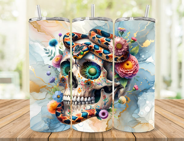 Floral Snake Tumbler