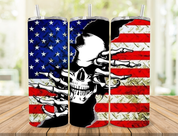 Skull and Flag Tumbler