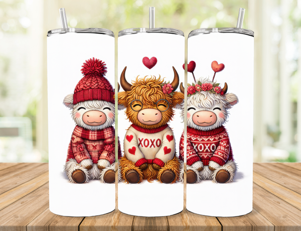 Highland Cow Heart Tumbler