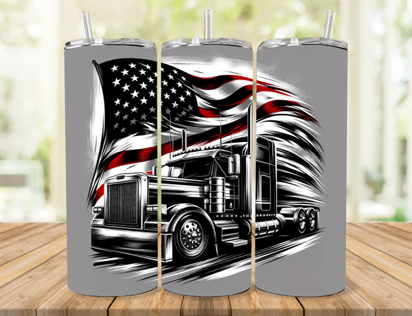 Truck and Flag Tumbler