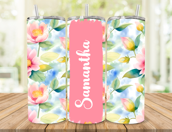 Floral Personalized Tumbler