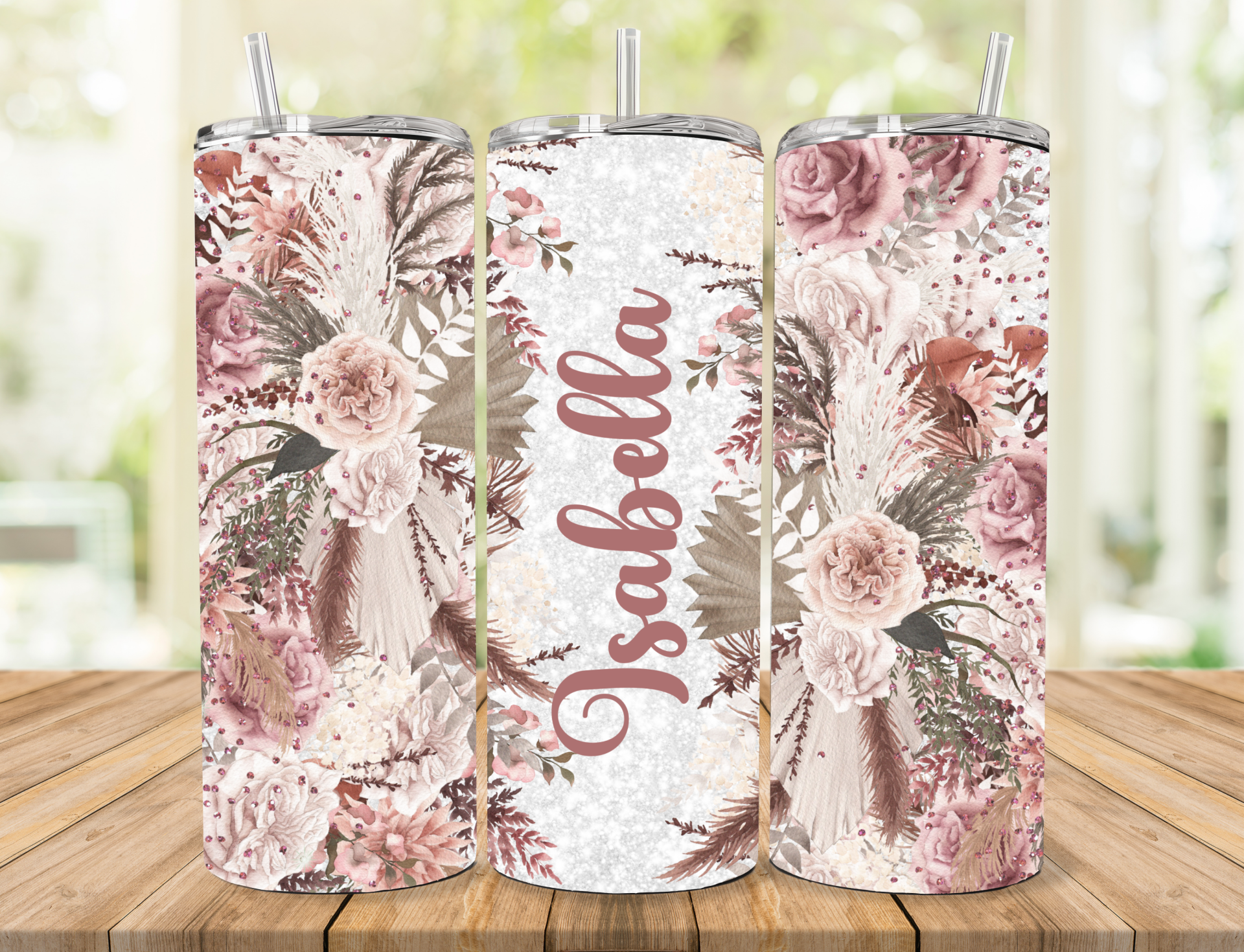 Floral Personalized Tumbler
