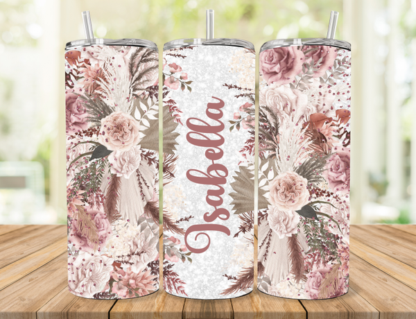 Floral Personalized Tumbler
