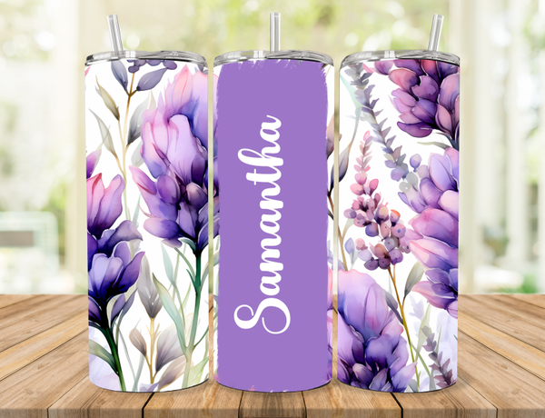 Floral Personalized Tumbler