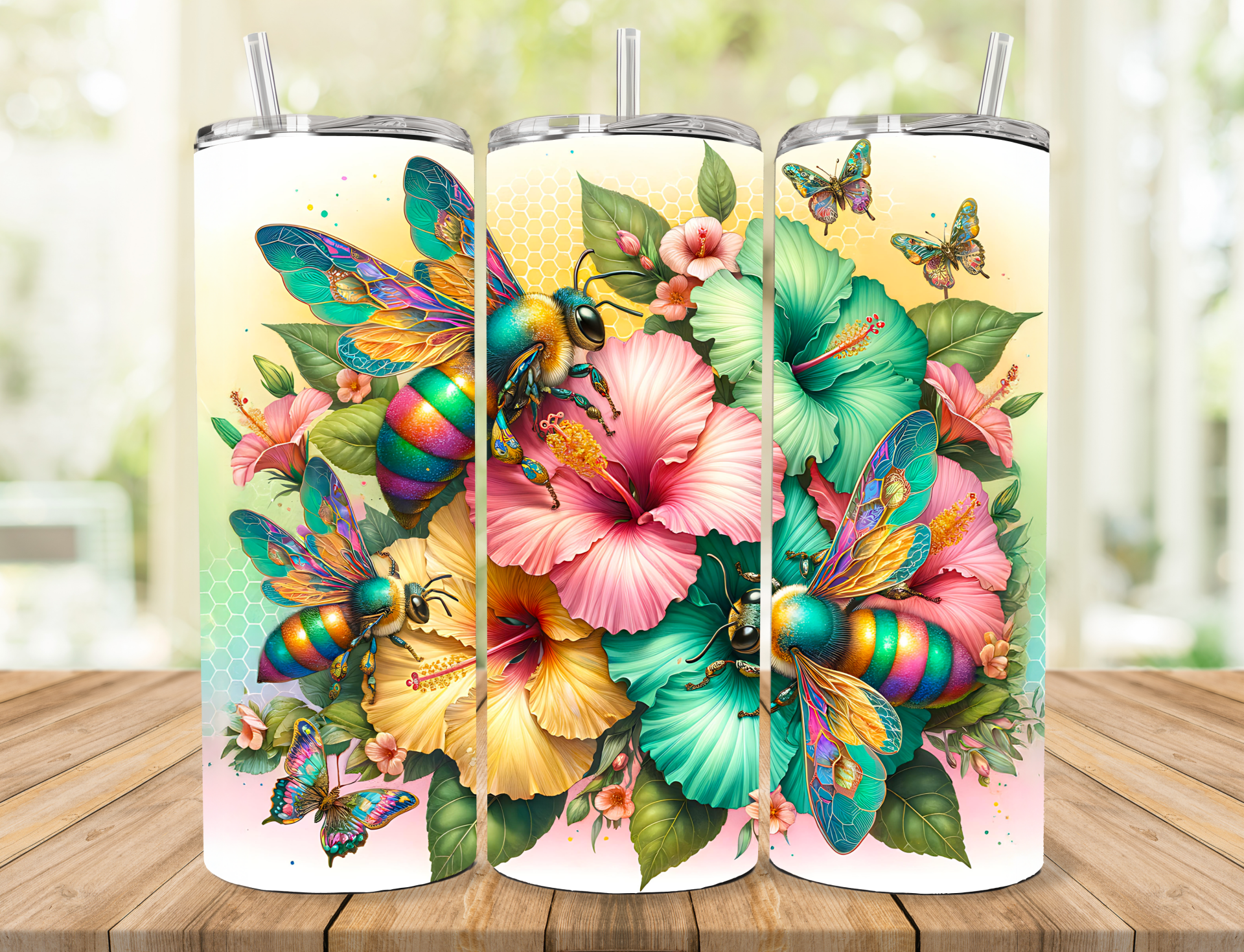 Floral Butterfly Tumbler