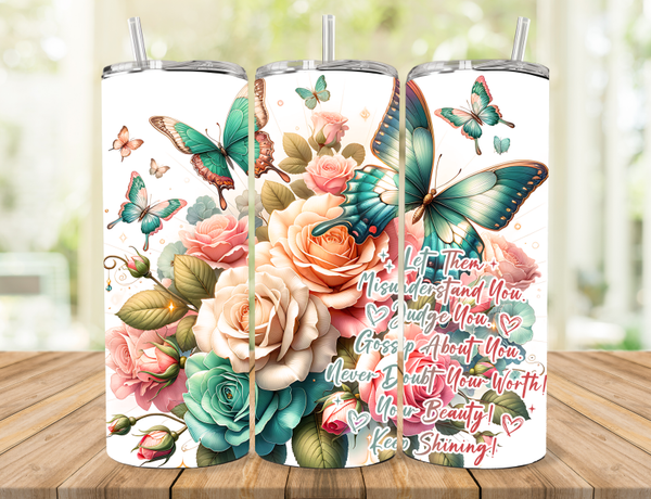 Floral Butterfly Tumbler