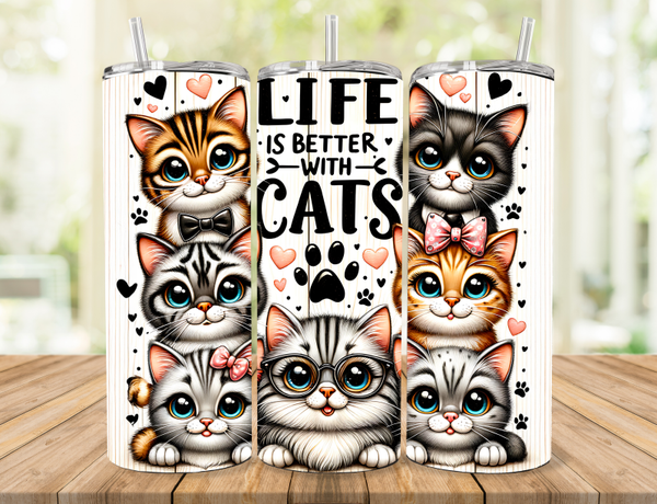Life With Cats Tumbler