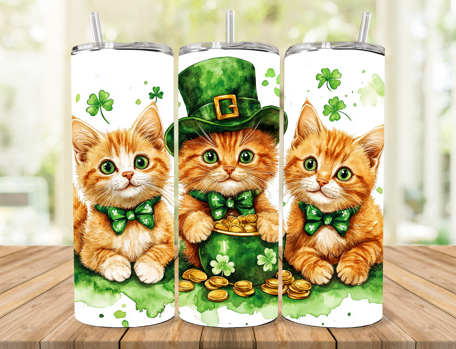 St. Patrick's Day Cats Tumbler