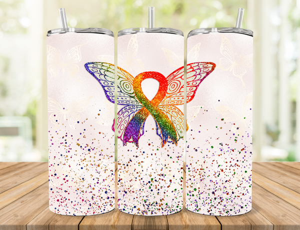 Rainbow Butterfly Tumbler
