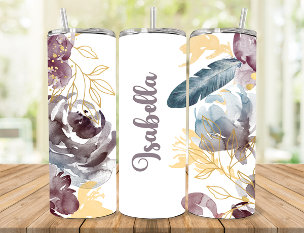 Floral Personalized Tumbler