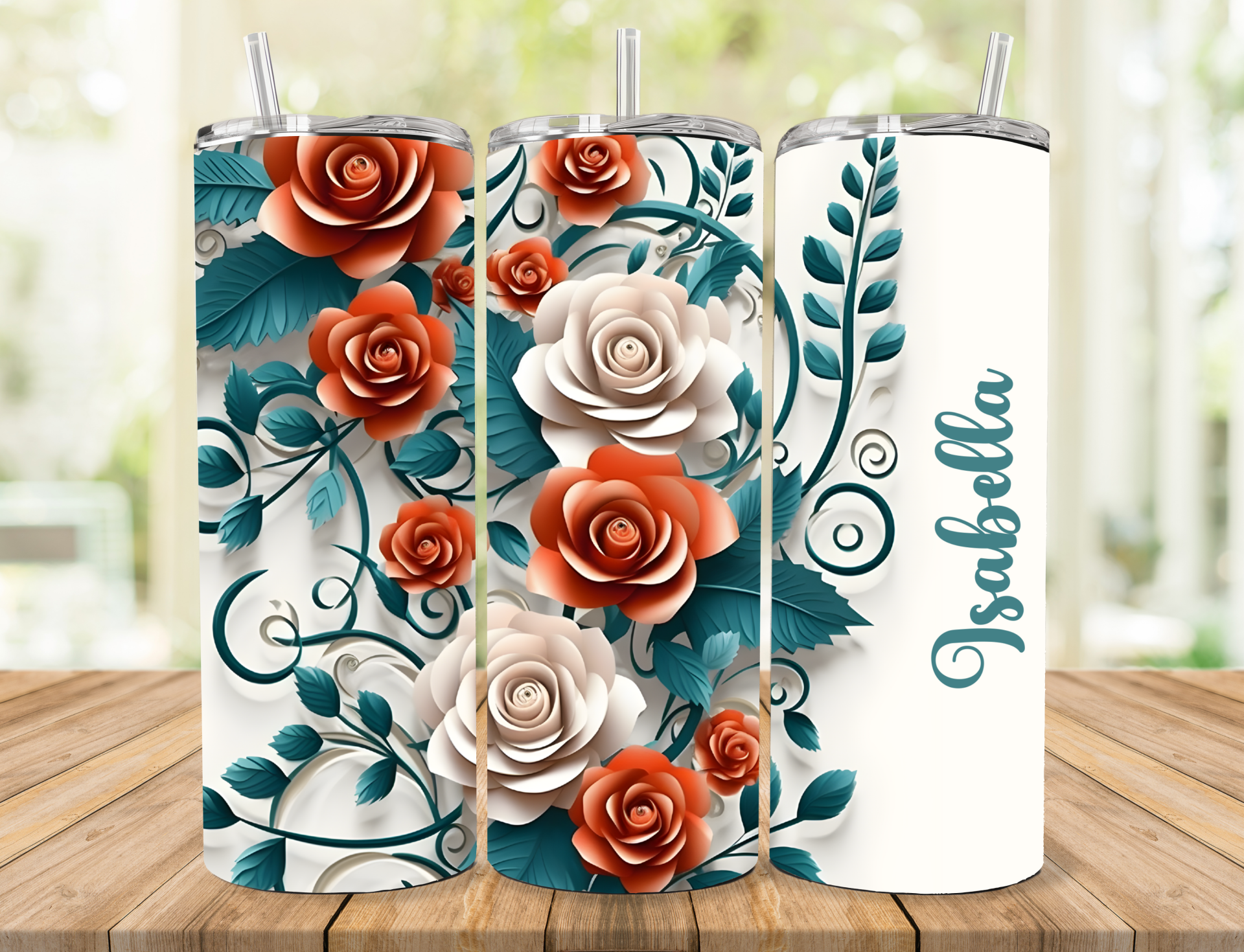 Floral Personalized Tumbler