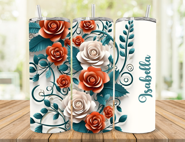 Floral Personalized Tumbler