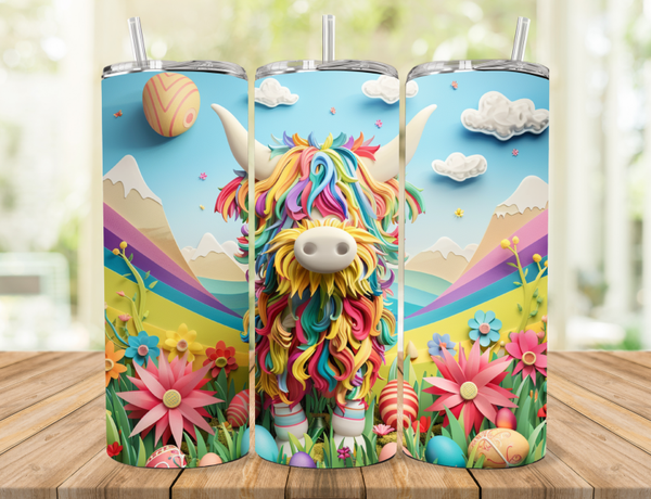 Highland Cow Easter Tumbler