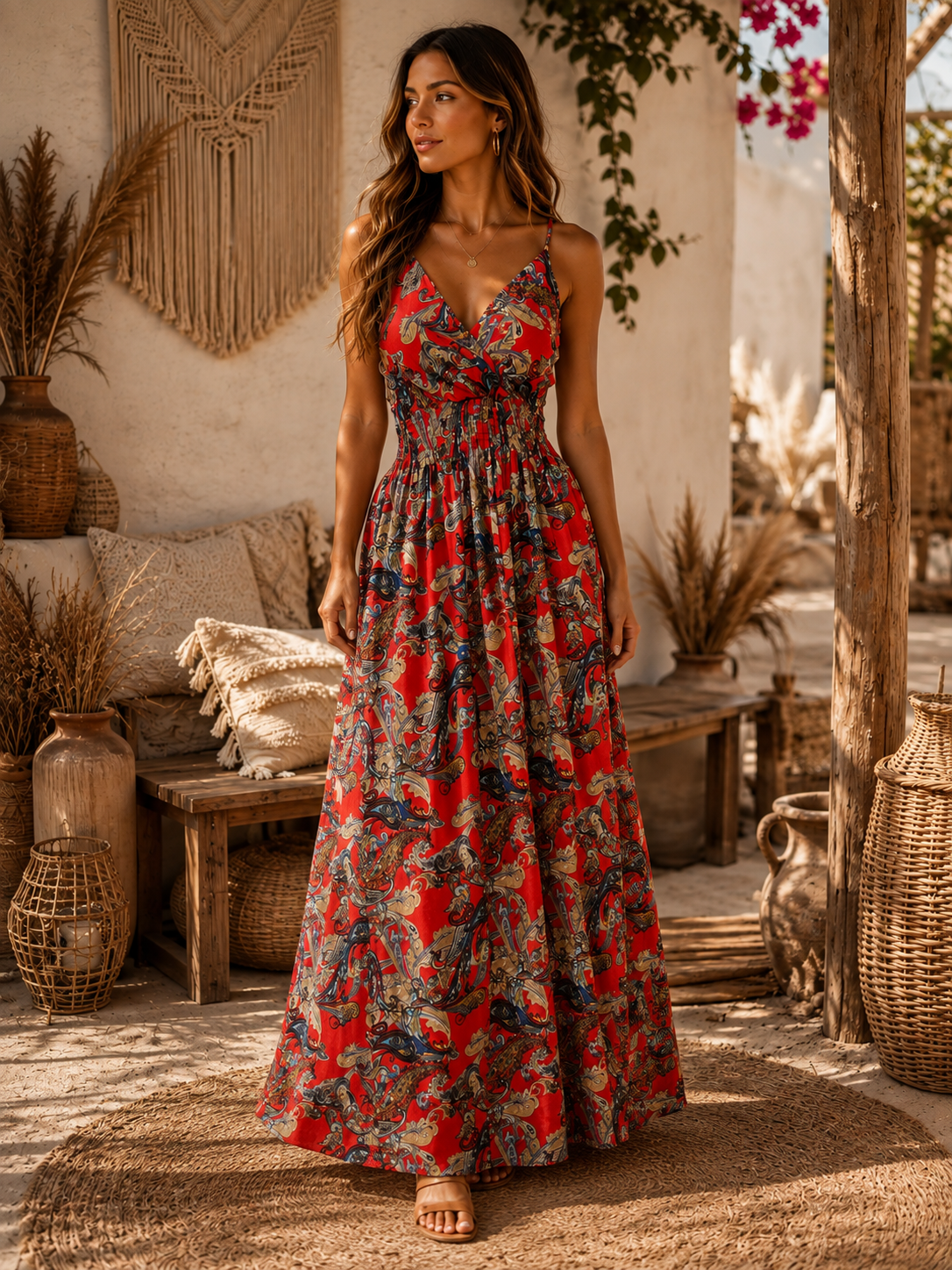 Robe longue à bretelles bohème VERLA