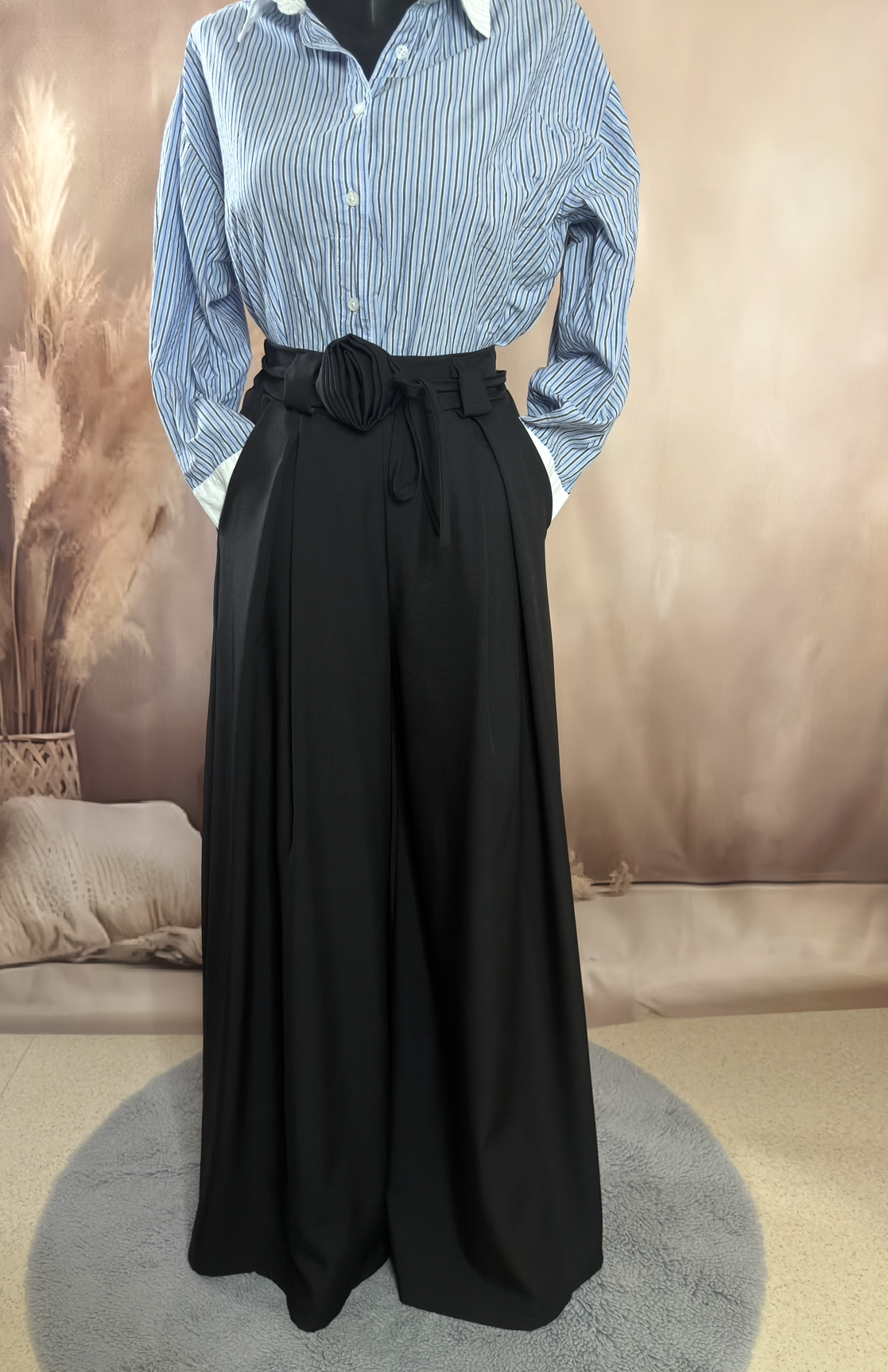 Pantalon large fluide - Taille haute