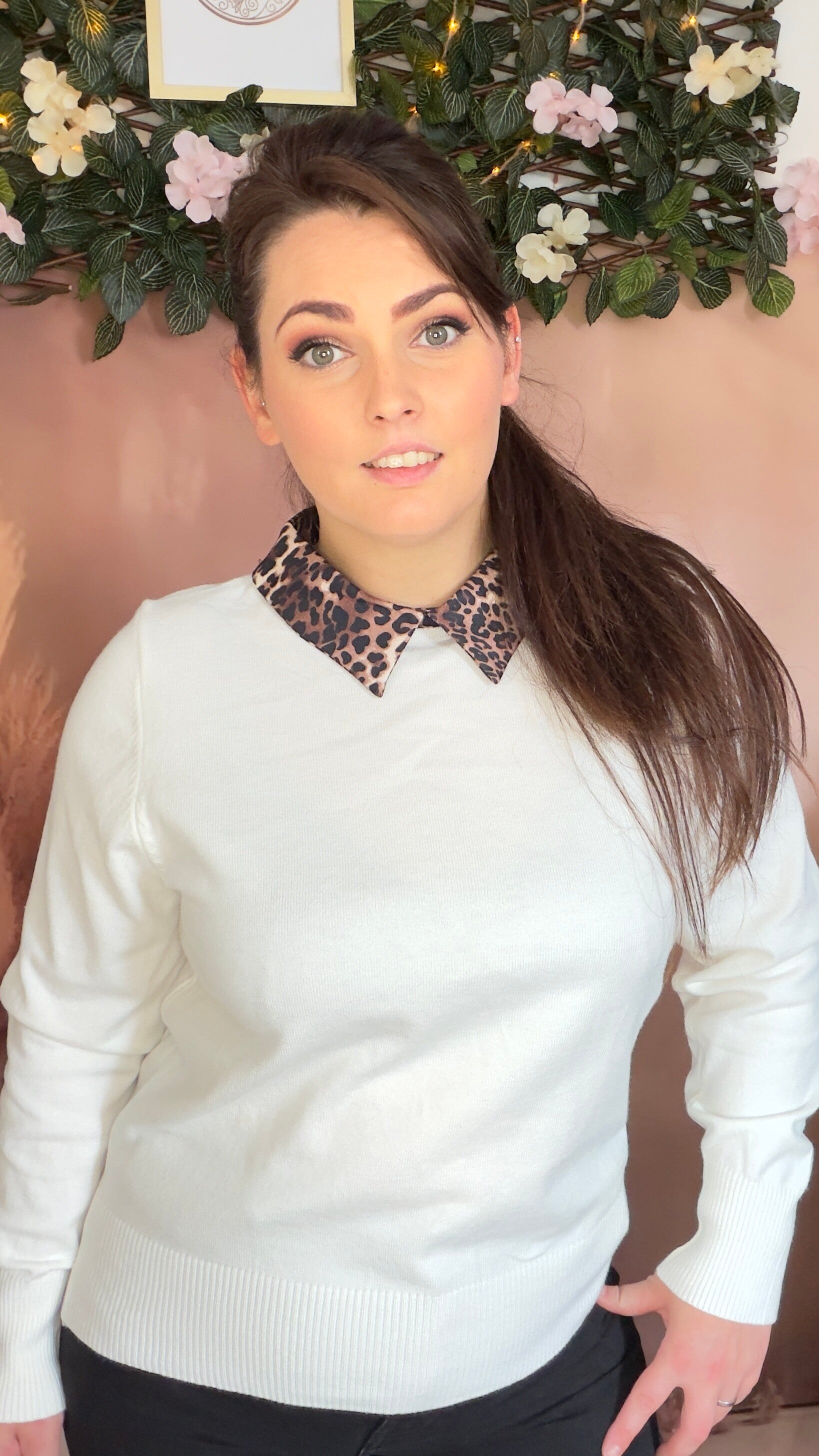 Pull Gaëlle col léopard , TU du 36 au 42