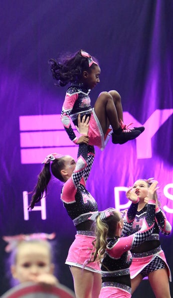 Young Powerhouse Cheer athletes