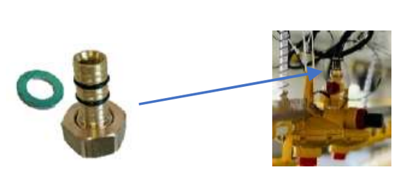 Conexión tubo espiral a entrada de linea