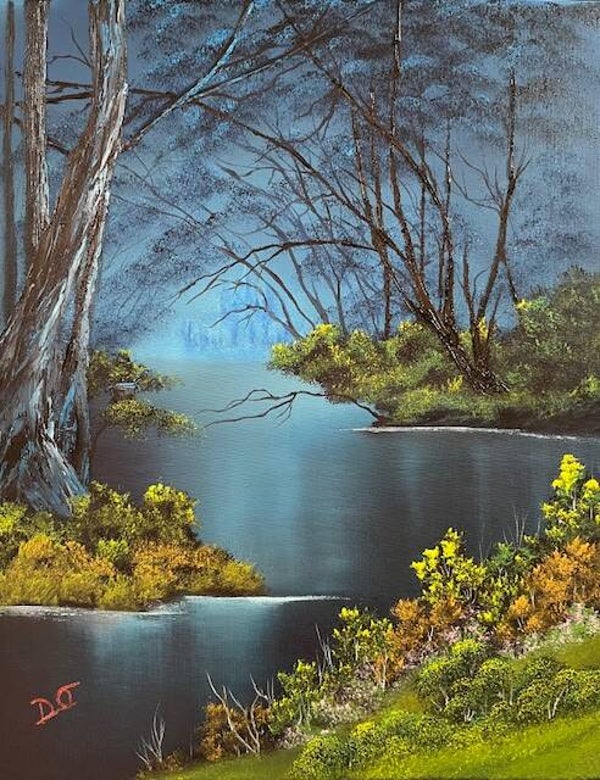 Blue Mist River 16x20" Canvas