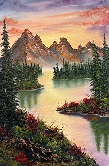 Glass River Sunset 24x36" Canvas