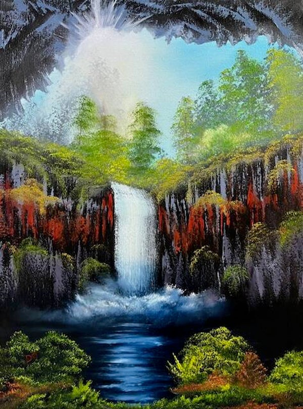 Cave Waterfall 18x24" Canvas